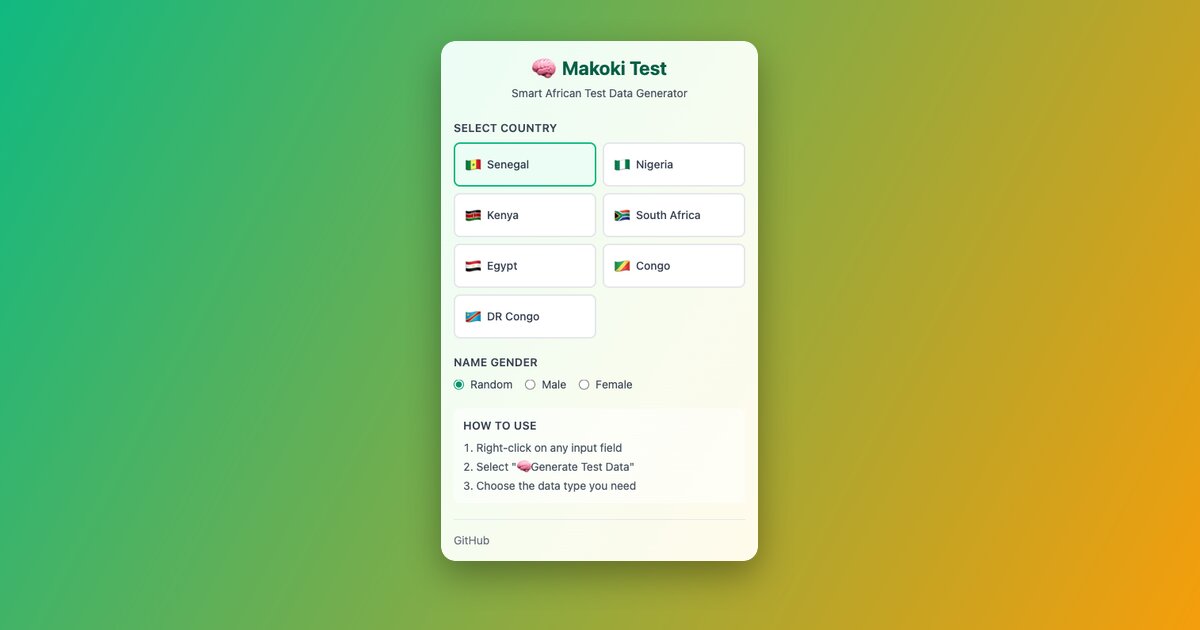 Makoki Test - Extension Chrome