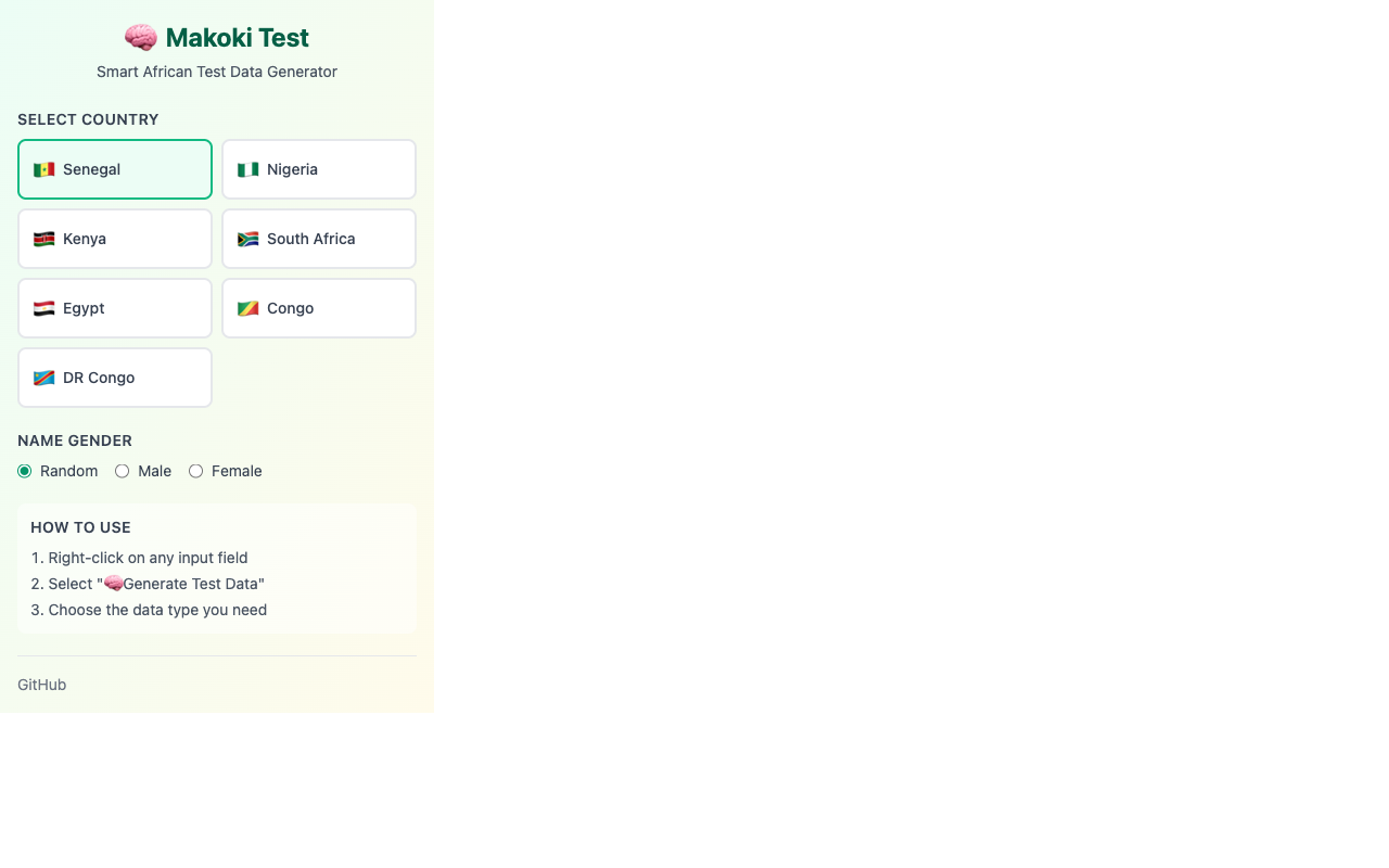 Makoki Test - Extension Chrome